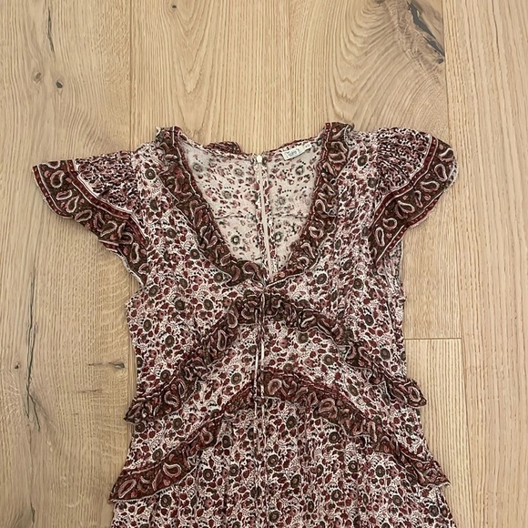 Faherty Bonita Block Print Midi Dress Apple
Baum Red Flutter Sleeves M - Picture 3 of 12